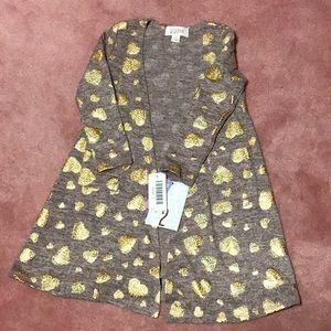 Lularoe elegant gold hearts Girls sariah cardigan